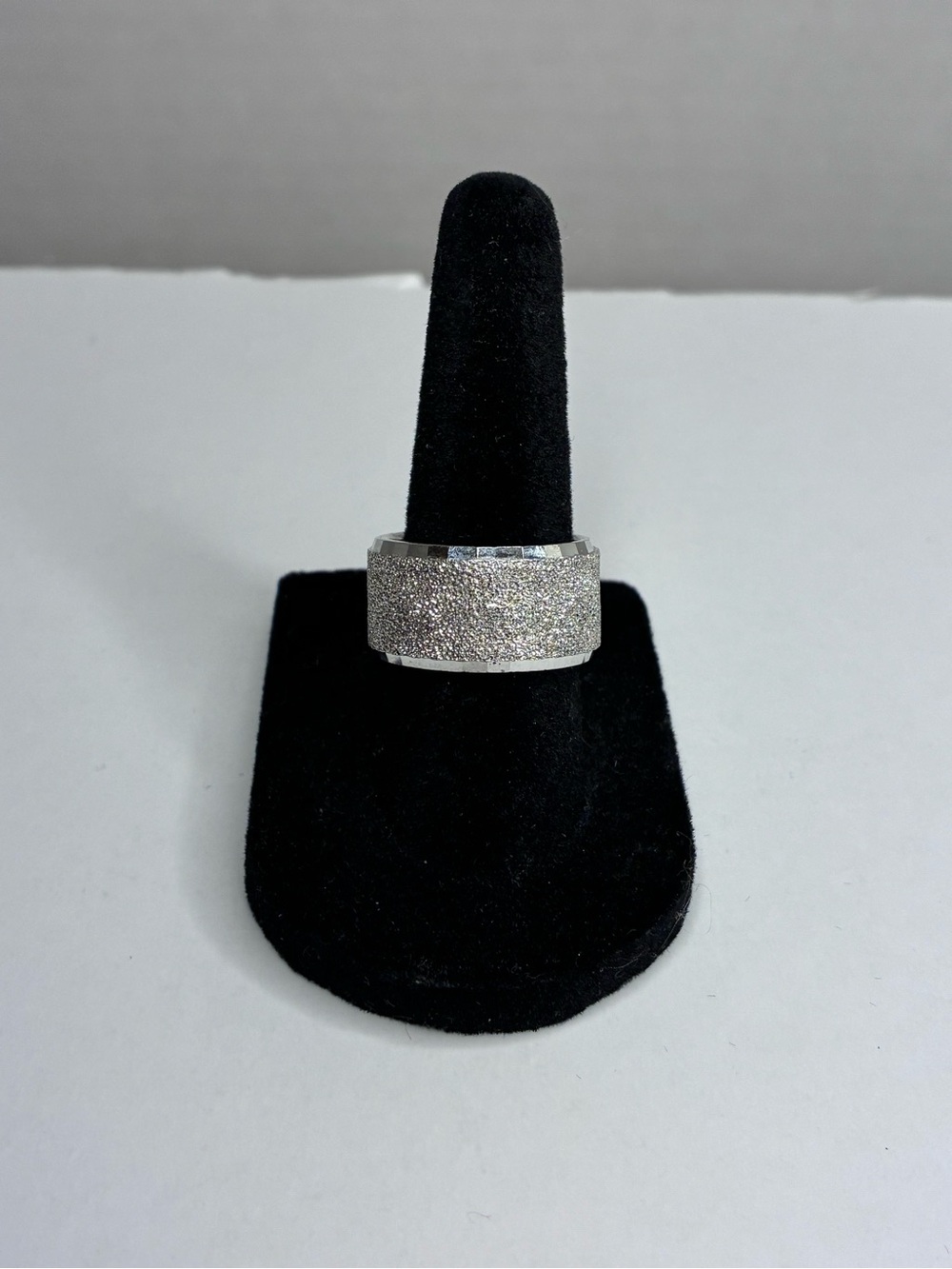 Vintage 925 Sterling Silver Sparkling Sandblasted Large Ring Women's Size 6.5